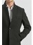 Siyah Kaşe Hakim Yaka Düz Yırtmaçsız Iç Yarım Kapitoneli Tam Astar Slim Fit Classic Kaban 1008235271 5