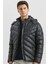 Koyu Lacivert Dolumlu Çıkarılabilir Kapüşonlu Astarlı Slim Fit Dar Kesim Casual Mont 1007245151 2