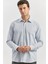 Koyu Lacivert Uzun Kol Kareli Desen Bez Ayağı 041 Sert Yaka Classic Comfort Fit Gömlek 1004240260 1