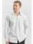 Koyu Mavi Uzun Kol Kendinden Desenli Armürlü 041 Sert Yaka Classic Comfort Fit Gömlek 1004240266 2