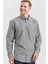 Koyu Kahverengi Uzun Kol Ekose Desen Bez Ayağı Smart Düğmeli Yaka Classic Comfort Fit Gömlek 1004240252 2