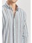 Koyu Mavi Kısalabilir Kollu Çizgili %100 Pamuk Casual Comfort Fit Gömlek 1004240246 3