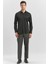 Siyah Uzun Kol Düz Bez Ayağı Yarım İtalyan Yaka Classic Slim Fit Gömlek 1004240268 4