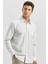 Bej Uzun Kol Çizgili Desen Bez Ayağı 041 Sert Yaka Classic Comfort Fit Gömlek 1004240263 5