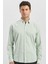 Açık Turkuaz Uzun Kollu Gofreli Biyeli %100 Pamuk Casual Slim Fit Dar Kesim Gömlek 1004240247 4