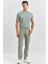 Su Yeşili Düz Gabardin Slim Fit Casual Pantolon 1003240319 4
