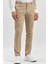 Bej Düz Armürlü Slim Fit Casual Pantolon 1003240168 1