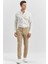 Bej Düz Armürlü Slim Fit Casual Pantolon 1003240168 3