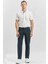 Koyu Lacivert Düz Gabardin Slim Fit Casual Pantolon 1003240319 4