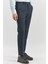 Koyu Lacivert Kendinden Desenli Bez Ayağı Slim Fit Classic Pantolon 1003240165 2