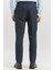 Koyu Lacivert Kendinden Desenli Bez Ayağı Slim Fit Classic Pantolon 1003240165 5