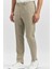Bej Kendinden Desenli Bez Ayağı Slim Fit Classic Pantolon 1003240165 3