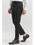 Siyah Kendinden Desenli Bez Ayağı Slim Fit Classic Pantolon 1003240165 5