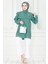 Pelerinli Incili Tunik-Mint Yeşili 1