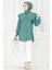 Pelerinli Incili Tunik-Mint Yeşili 2