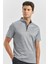 Koyu Lacivert Desenli Merserize Düğmeli Yaka Garnili Pamuklu Casual Slim Fit Dar Kesim Tişört 1011240164 2