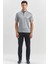 Koyu Lacivert Desenli Merserize Düğmeli Yaka Garnili Pamuklu Casual Slim Fit Dar Kesim Tişört 1011240164 3