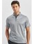 Koyu Lacivert Desenli Merserize Düğmeli Yaka Garnili Pamuklu Casual Slim Fit Dar Kesim Tişört 1011240164 4
