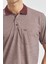 Bordo Kısa Kol Kendinden Desenli Jakarlı Polo Yaka Classic Comfort Fit Tişört 1011240190 5