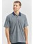 Koyu Lacivert Kısa Kol Kendinden Desenli Jakarlı Polo Yaka Classic Comfort Fit Tişört 1011240190 1