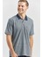 Koyu Lacivert Kısa Kol Kendinden Desenli Jakarlı Polo Yaka Classic Comfort Fit Tişört 1011240190 2