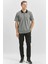 Siyah Kısa Kol Kendinden Desenli Jakarlı Polo Yaka Classic Comfort Fit Tişört 1011240190 3