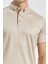 Bej Desenli Merserize Düğmeli Yaka Pamuklu Casual Slim Fit Dar Kesim Tişört 1011240163 4