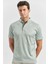 Koyu Yeşil Desenli Merserize Düğmeli Yaka Garnili Pamuklu Casual Slim Fit Dar Kesim Tişört 1011240164 2