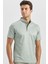 Koyu Yeşil Desenli Merserize Düğmeli Yaka Garnili Pamuklu Casual Slim Fit Dar Kesim Tişört 1011240164 4