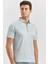 Koyu Mavi Desenli Merserize Polo Yaka Pamuklu Casual Slim Fit Dar Kesim Tişört 1011240159 1