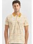Hardal Baskılı Pike Polo Yaka Garnili %100 Pamuk Casual Slim Fit Dar Kesim Tişört 1011240157 3