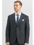 Koyu Lacivert Desenli Armürlü Kırlangıç Yaka Likralı 6 Drop Slim Fit Takım Elbise 1001240172 5