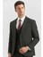 Siyah Desenli Armürlü Mono Yaka Yelekli Likralı 6 Drop Slim Fit Takım Elbise 1001240180 1