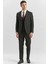 Siyah Desenli Armürlü Mono Yaka Yelekli Likralı 6 Drop Slim Fit Takım Elbise 1001240180 3