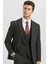 Siyah Desenli Armürlü Mono Yaka Yelekli Likralı 6 Drop Slim Fit Takım Elbise 1001240180 4