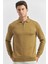 Bal Uzun Kollu Örme Polo Yaka Slim Fit Dar Kesim Triko 1012245150 3