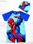 Erkek Çocuk Güneş Koruma Spiderman Temalı Kısa Kol Şort Hipster Mayo Takımı Mayo Bone 2'li Set 1
