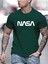 Nasa T-Shirt - Nefti Yeşil  Baskılı Oversize Bisiklet Yaka Kısa Kol Tişört 1