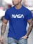 Nasa T-Shirt Sax Mavi Baskılı Oversize Bisiklet Yaka Kısa Kol 1