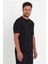 Unisex Düz Biskilet Yaka Oversize T-Shirt Siyah 2