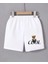 Kadın Beli Lastikli Baskılı Mini Şort - Beyaz 1