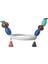 CLZ205 Renkli Boncuklu Oval Halkalı Papağan Salıncağı 15 Cm-23 cm 3