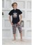 Minigimin Cicileri Erkek Çocuk Kapri Düğmeli Ekose Pijama Takım Siyah 1