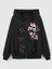 Skull Punk Baskılı Oversize Fermuarlı Siyah Kapüşonlu Hırka 1