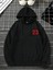 Los Angeles Baskılı Kapşonlu Siyah Sweatshirt 2