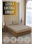 Pamuklu Saten Çizgili Çift Kişilik Lastikli Çarşaf Seti 160X200 cm 2 Adet Yastık Kılıfı 50X70 cm Kahverengi 1
