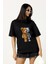 Kadın Pamuk T-Shirt Baskılı Siyah 3