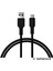 Basic USB Type A-C 100 Cm, 3.0A Hızlı Şarj Kablosu, Siyah Kablo, Siyah/siyah Uçlar 3