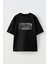 Unisex Vas Releaved Tasarım Baskılı Pamuk Sıyah Oversize T-Shirt 1