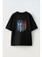 Unisex Ye Oyna Uyu Tekrarla Tasarım Baskılı Pamuk Sıyah Oversize T-Shirt 1